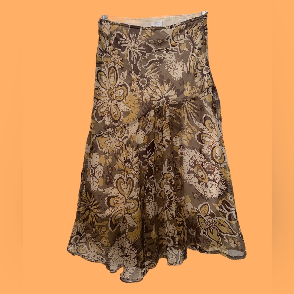 Vintage floral midi skirt